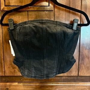 🖤 Aritzia Denim Forum Black Corset Top NWT